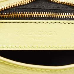 Pre Owned Balenciaga Light Green Leather Mini Classic City Tote