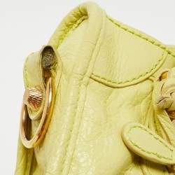 Pre Owned Balenciaga Light Green Leather Mini Classic City Tote