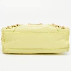 Pre Owned Balenciaga Light Green Leather Mini Classic City Tote