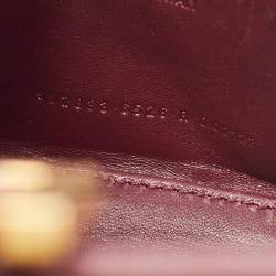 Pre Owned Balenciaga Burgundy Croc Embossed Leather XS Hourglass Top Handle Bag