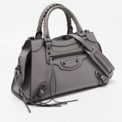 Pre Owned Balenciaga Grey Leather Small Neo Classic Tote