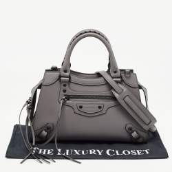 Pre Owned Balenciaga Grey Leather Small Neo Classic Tote