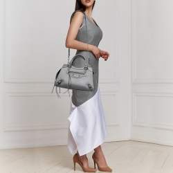 Pre Owned Balenciaga Grey Leather Small Neo Classic Tote