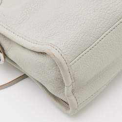 Pre Owned Balenciaga Gris Glace Leather Mini Classic Metallic Edge City Bag
