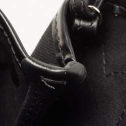 Pre Owned Balenciaga Black/White Canvas and Leather XS Cabas Tote