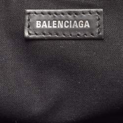Pre Owned Balenciaga Black/White Canvas and Leather XS Cabas Tote