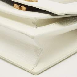 مملوكة مسبقًا Balenciaga White Lizard Embossed Leather Sharp Top Handle Bag