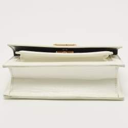 مملوكة مسبقًا Balenciaga White Lizard Embossed Leather Sharp Top Handle Bag