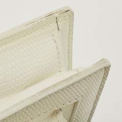 مملوكة مسبقًا Balenciaga White Lizard Embossed Leather Sharp Top Handle Bag