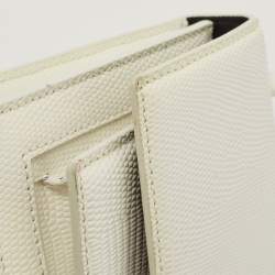 مملوكة مسبقًا Balenciaga White Lizard Embossed Leather Sharp Top Handle Bag