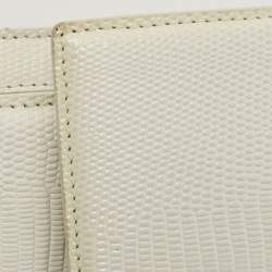 مملوكة مسبقًا Balenciaga White Lizard Embossed Leather Sharp Top Handle Bag