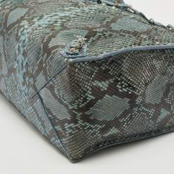 Pre Owned Balenciaga Blue/Black Python Leather Papier A4 Tote