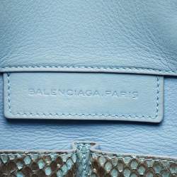 Pre Owned Balenciaga Blue/Black Python Leather Papier A4 Tote