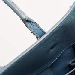 Pre Owned Balenciaga Blue/Black Python Leather Papier A4 Tote