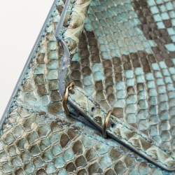 Pre Owned Balenciaga Blue/Black Python Leather Papier A4 Tote