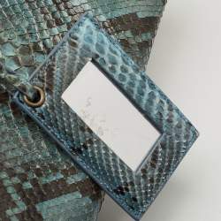 Pre Owned Balenciaga Blue/Black Python Leather Papier A4 Tote