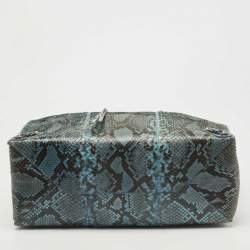 Pre Owned Balenciaga Blue/Black Python Leather Papier A4 Tote
