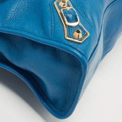 Pre Owned Balenciaga Blue Leather Small City Tote Bag