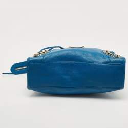 Pre Owned Balenciaga Blue Leather Small City Tote Bag
