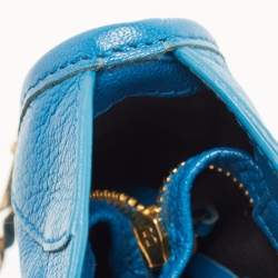 Pre Owned Balenciaga Blue Leather Small City Tote Bag