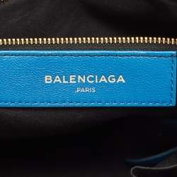Pre Owned Balenciaga Blue Leather Small City Tote Bag