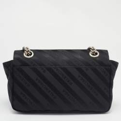 مملوكة مسبقًا Balenciaga Black Fabric BB Chain Round Shoulder Bag