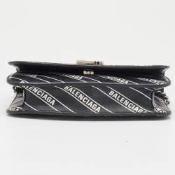 Pre Owned Balenciaga Black Leather B Dot Wallet on Chain
