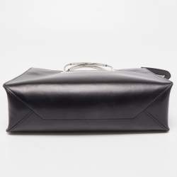 Pre Owned حقيبة يد بالنسياغا كابل شوبر صغيرة جلد أسود