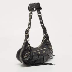 Pre Owned Balenciaga Black Glossy Leather Le Cagole Small Shoulder Bag