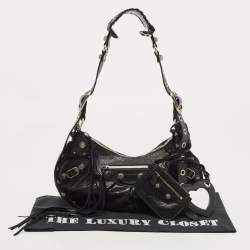 Pre Owned Balenciaga Black Glossy Leather Le Cagole Small Shoulder Bag