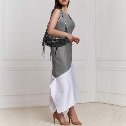 Pre Owned Balenciaga Black Glossy Leather Le Cagole Small Shoulder Bag