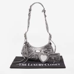 مملوكة مسبقًا Balenciaga Silver Leather XS Le Cagole Shoulder Bag