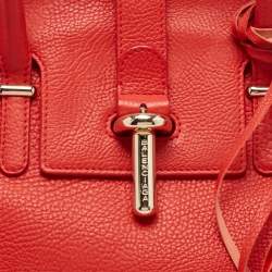 مملوكة مسبقًا Balenciaga Red Leather Tube Clasp Satchel