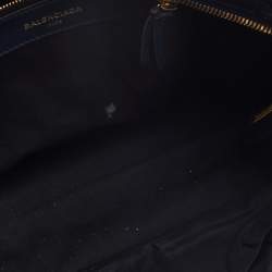 Pre Owned Balenciaga Bleu Obscur Leather Medium Metallic Edge Classic City Bag