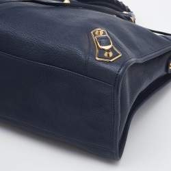 Pre Owned Balenciaga Bleu Obscur Leather Medium Metallic Edge Classic City Bag