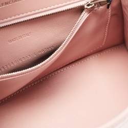Balenciaga Light Pink Croc Embossed Leather Small Hourglass Top Handle Bag