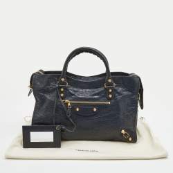 Pre Owned Balenciaga Dark Blue Leather RGH City Tote