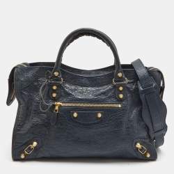 Balenciaga Giant 12 Gold City Bag Black Leather