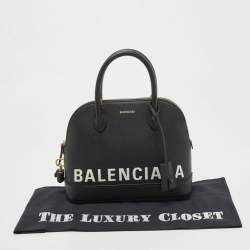 Pre Owned Balenciaga Black Leather Small Ville Bag