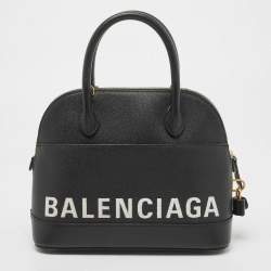 Pre Owned Balenciaga Black Leather Small Ville Bag