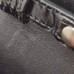 Pre Owned Balenciaga Black Croc Embossed Leather Hourglass Wallet on Chain