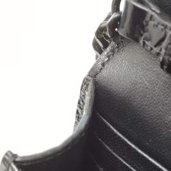 Pre Owned Balenciaga Black Croc Embossed Leather Hourglass Wallet on Chain