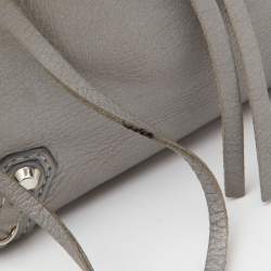 Pre Owned Balenciaga Grey Leather Mini Papier A4 Magnet Tote