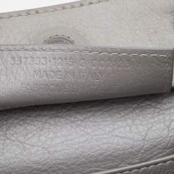 Pre Owned Balenciaga Grey Leather Mini Papier A4 Magnet Tote