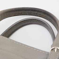 Pre Owned Balenciaga Grey Leather Mini Papier A4 Magnet Tote