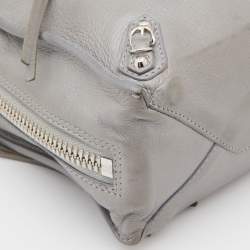 Pre Owned Balenciaga Grey Leather Mini Papier A4 Magnet Tote