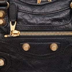 Pre Owned Balenciaga Black Leather Mini RH City Bag