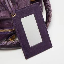 Pre Owned Balenciaga Purple Leather GGH City Bag