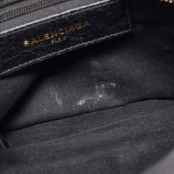 Pre Owned Balenciaga Black Perforated Leather Mini City Bag