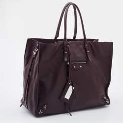 Pre Owned حقيبة بالنسياغا بابيير A4 جلد أحمر